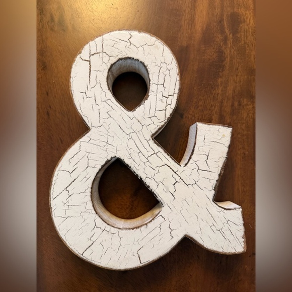 Rustic White Ampersand Decor
